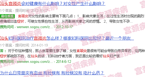 汕头宫颈炎的症状